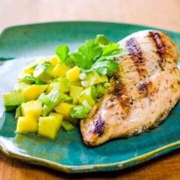 Cilantro Lime Grilled Chicken with Avocado Mango Salsa