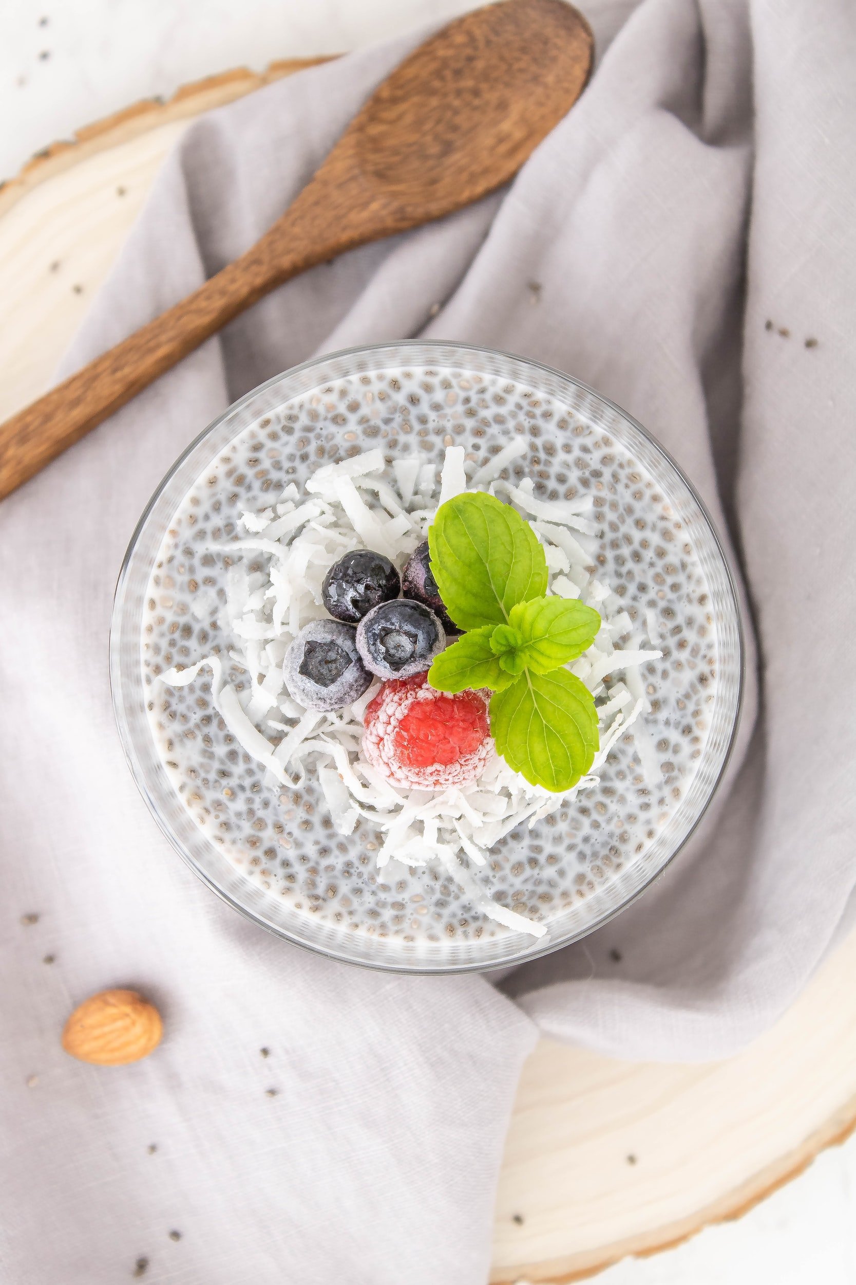 Chia seed and coconut pudding