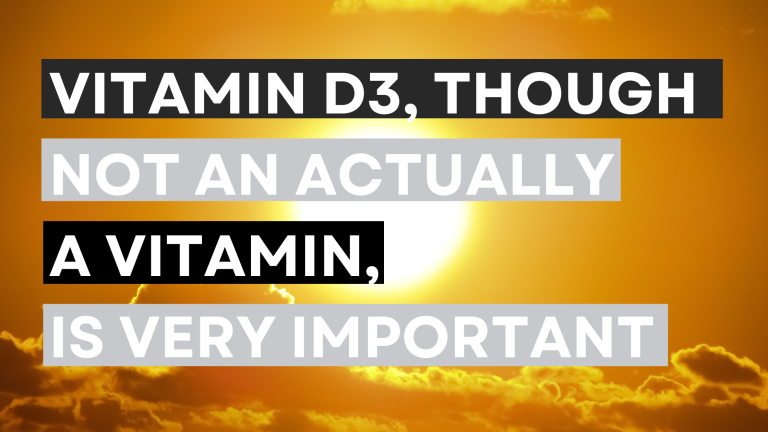 Vitamin D3, Though Not Actually a Vitamin, Is Very Important