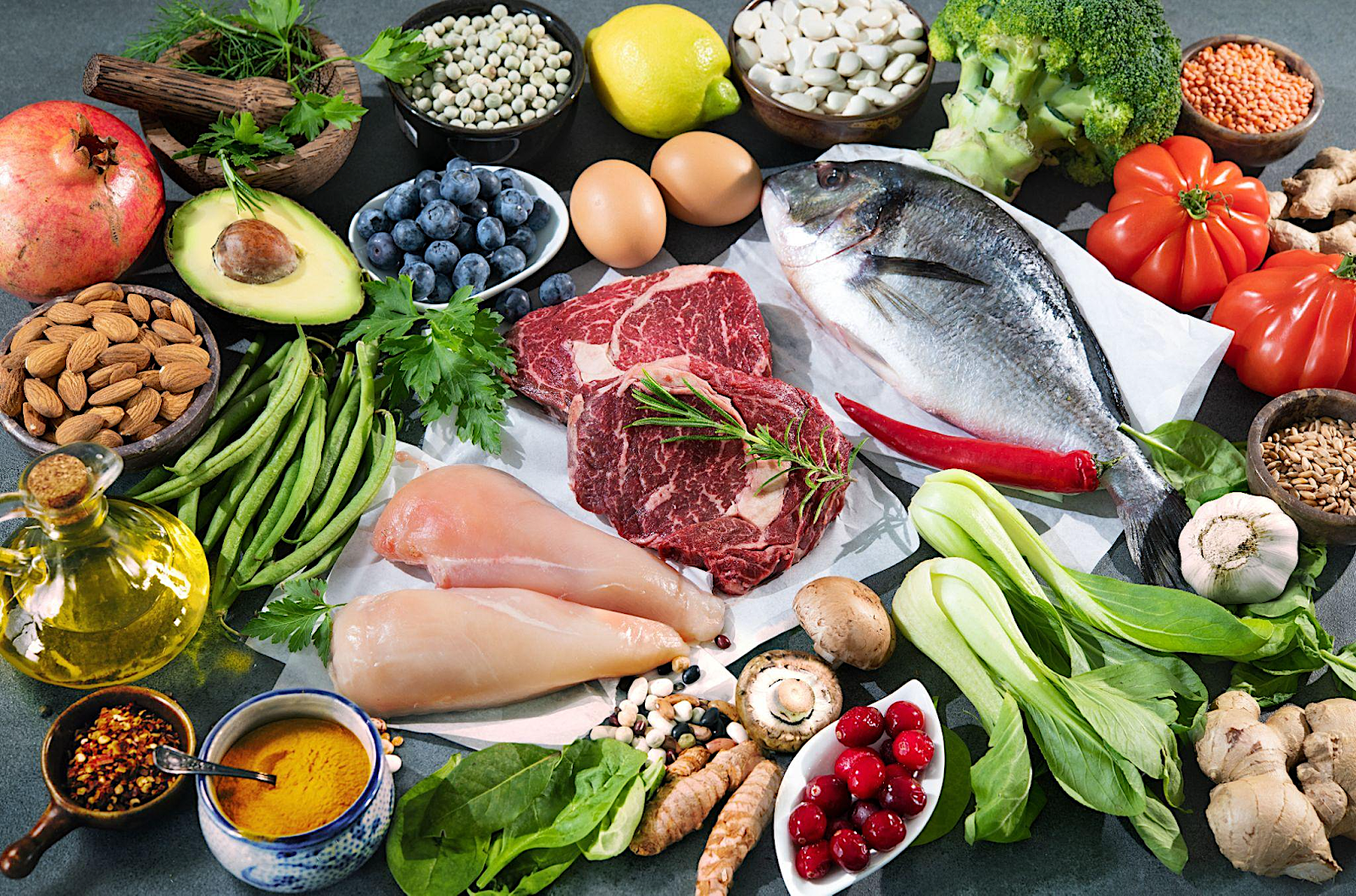 A group of food on a table

Description automatically generated